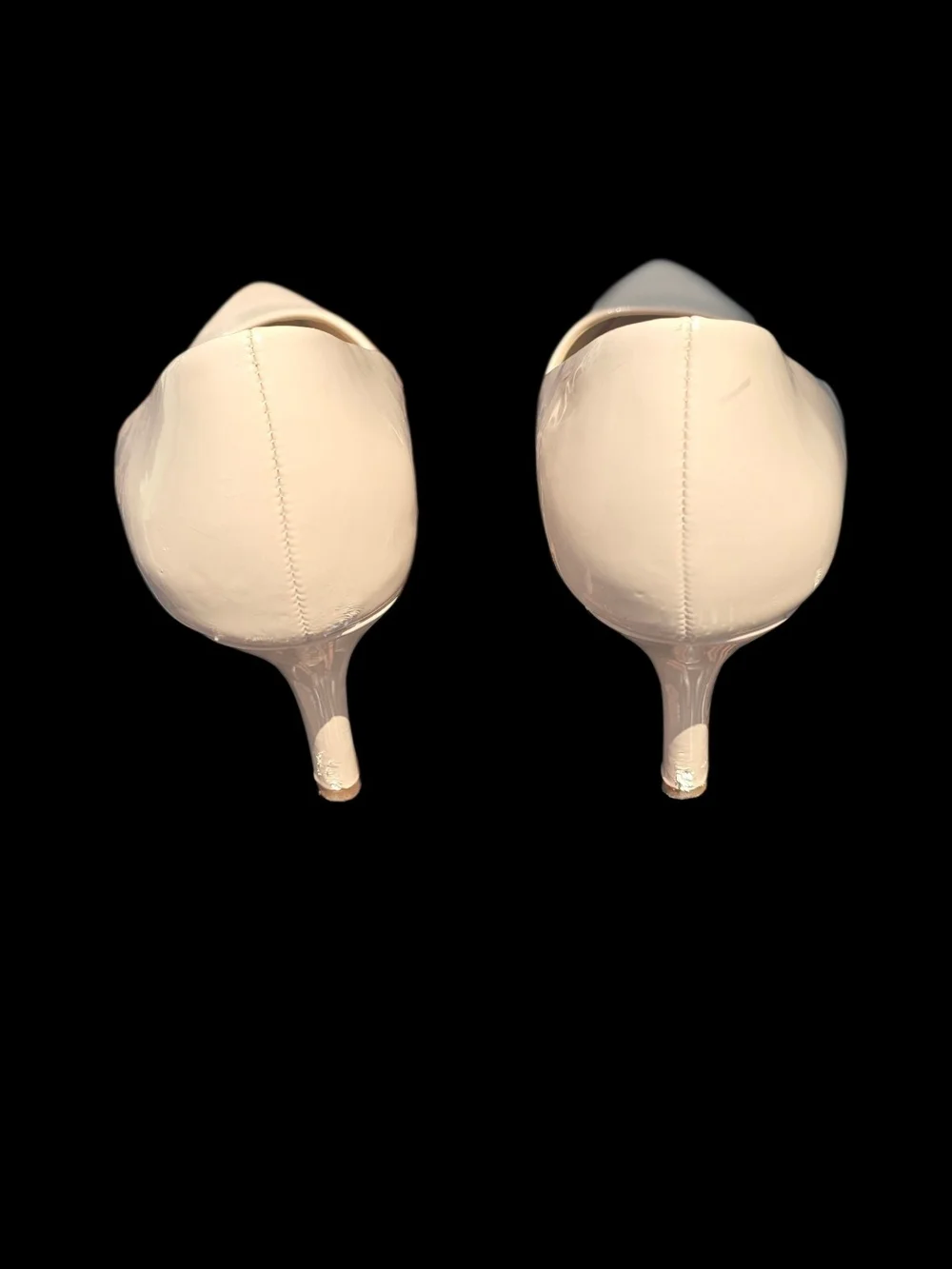 Franco Sarto Cream Patent Pointed-Toe Pumps